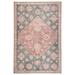 Gray/Red 34 x 22 x 0.25 in Area Rug - Bungalow Rose Mabiya Machine Washable Diamond Floral Woven Area Rug in Rose/Beige/Gray Plastic | Wayfair