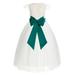 Ekidsbridal Ivory Lace V-Back Cap Sleeves Flower Girl Dress Junior Bridesmaid Gown for Wedding Tulle 622T 2