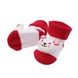 B91xZ Baby Socks Girls Bell Socks Baby Cotton Socks Boys Socks Cartoon -slip Kids Sock Red One Size