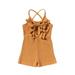 ZRBYWB Toddler Halter Jumpsuit Solid Color Bow Lace Up Children s Jumpsuit Outdoor Wear Cute Summer Clothes