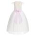 Ekidsbridal Ivory Lace V-Back Cap Sleeves Flower Girl Dress Junior Bridesmaid Gown for Wedding Tulle 622T 10