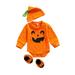 LisenraIn Newborn Kids Baby Boy Girls Halloween Cosplay Romper Pumpkin Outfit