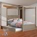 Full Size Platform Bed, Wood Canopy Bed Frame with Trundle Bed, Full Canopy Platform Bed with Support Slats