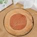 Hxroolrp Home Decor Carpet Wood Grain Kids Play Round Carpet Home Area Rug Living Room Floor Yoga Mat