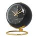 Farfi Alarm Clock Pointer Design Mute Time Management Metal Luminous Electronic Quartz Clock Living Room Desk Decor for Kids Room (Matte Black)