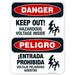 Keep Out Hazardous Voltage Inside Bilingual Sign OSHA Danger Sign 18x24 Aluminum