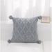 HUI Home HH-PP1818ELGYOP 18 x 18 in. Knit with Pom Poms Pillow with Polyester Insert Gray