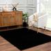 Hauteloom Heavenly Solid Shag Area Rug for Living Room Bedroom - High Pile Fluffy Carpet - Soft Shaggy Cozy Plush Rug - Black - 6 7 x 9