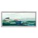 Stupell Industries Panoramic Ocean Waves Two Drifting Rowboats Scene Painting Gray Framed Art Print Wall Art Design by Stacy Gresell