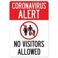 SignMission OS-NS-RD-1824-25552 Covid-19 Notice Sign - Coronavirus Alert No Visitors Allowed