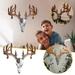 Vikakiooze Promotion on Sale! Elk Metal Wall Artist s Home Bedroom Door Wall Decoration Metal Deer Skull Bow