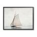 Stupell Industries Sailboat Foggy Weather Clouds Ocean Waves Crashing Painting Black Framed Art Print Wall Art Design by Lettered and Lined