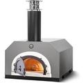 Chicago Brick Oven Wood-Burning Outdoor Pizza Oven CBO-500 Countertop Oven with Silver Vein Hood