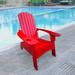 Adirondack Chair Patio Outdoor Chairs Folding Weather Resistant Lawn Chair w/Arms Wood Reclining Fire Pit Chair for Deck Backyard Pool Red