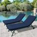 Hassch Patio Chaise Lounge Cushions Set of 2 Patio Replacement Cushion Navy Blue 74 x 22 x 3 Inch
