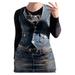 Dtydtpe 2024 Clearance Sales Crop Tops for Women Vintage V Neck Button Pocket Denim Tank Top Short Jacket Womens Tops Winter Coats for Women