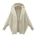 Wendunide 2024 Clearance Sales Coats for Women Women Hooded Sweatershirt Coat Winter Warm Wool Coat Cotton Coat Outwear Womens Jackets White XL