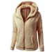 Wendunide 2024 Clearance Sales Coats for Women Women Hooded Sweater Coat Winter Warm Wool Zipper Coat Cotton Coat Outwear Womens Jackets Brown XL