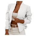 Dtydtpe Shacket Jacket Women Casual Solid Color Loose Zipper Cardigan Coat Womens Long Sleeve Tops Winter Coats for Women