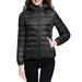 Dtydtpe 2024 Clearance Sales Women s Packable Down Jacket Lightweight Puffer Jacket Hooded Winter Coat Black M