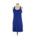 Splendid Casual Dress - Mini Scoop Neck Sleeveless: Blue Print Dresses - Women's Size X-Small