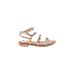 Nicole Miller New York Sandals: Tan Print Shoes - Women's Size 6 1/2 - Open Toe