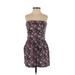 I Love H81 Casual Dress: Purple Floral Dresses - Women's Size Medium