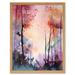 Ethereal Misty Autumn Forest Landscape at Dawn Modern Watercolour Painting Art Print Framed Poster Wall Decor 12x16 inch