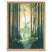 Arashiyama Bamboo Grove Serene Forest Illustration Art Print Framed Poster Wall Decor 12x16 inch