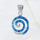 Unique Hawaiian Blue Opal Ocean Wave Necklace, Sterling Silver Pendant, N4481 Birthday Mom Mother Gift, Island Jewelry