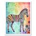 Rainbow Floral Zebra Folk Art Art Print Framed Poster Wall Decor 12x16 inch