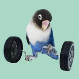 Parrot Balance Toy Mini Double Row Roller Skates Pet Small Bird Intelligence Interactive Training Toy Rotary Wheels Bird Bicycle