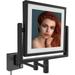 FIXSEN LED Illuminated Wall Mounted Double Sided Square Plug-in Makeup Mirror Magnification 3X 8 360 Degree Swivel Matte Black