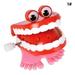 JUMPING TEETH CHATTERING SMILE TEETH Small Wind Up Feet HOT Y4Q5 SALE Toy T4O4