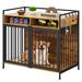 Tucker Murphy Pet™ Dog Crate Metal in Brown | 36.2 H x 40.9 W x 23.6 D in | Wayfair FB94520D53E84E73A6912BA60D8784C4