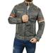 Storejees Cafe Racer Retro Motorcycle Distressed Leather Biker Jacket for Men