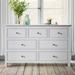 White Pine Wood 7-Drawer Dresser with Stylish Metal Knobs