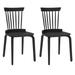 Facilehome Windsor Chair Set of 2 Solid Wood Dining Chairs Black Kitchen Chairs for Dining Room