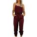 Women Summer Casual Sexy Sleeveless Off Shoulder Backless Sling Solid Lacing Jumpsuit Lady Baggy Rompers Overalls Female Dungarees Romper Playsuit