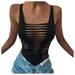 Shirts For Women Casual Plus Size Summer Cut Out Sleeveless Tight-Fitting Party Bodysuits Clubwear Summer Tops For Women 2023 Trendy Petite