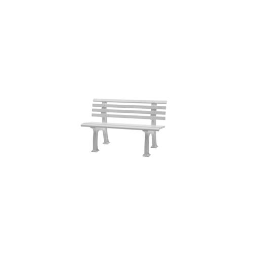 PROREGAL Gartenbank Antigua | 2-Sitzer | Weiß | HxBxT 74x120x54cm | UV-beständiger Kunststoff | Parkbank Sitzbank Gartenbänke Balkon Terrasse