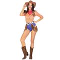 LEG AVENUE Damen-Kostüm, verspielt, Cowboy, Halloween, mit rotem Bandana, Größe S
