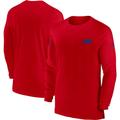 Men's Nike Red Buffalo Bills Sideline Coach Performance Long Sleeve T-Shirt