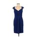 Jones Wear Dress Casual Dress - Sheath V-Neck Sleeveless: Blue Dresses - Women's Size 8