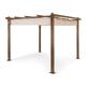 Pantheon Rust Pergola Aluminium 3x3m 6 Eckpfosten wasserabweisend Erdbraun / Sand