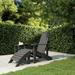 Gecheer Patio Adirondack Chair with Footstool HDPE Anthracite