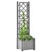 Gecheer Garden Planter with Trellis 16.9 x16.9 x55.9 Stone Gray