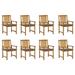 Gecheer Patio Chairs with Cushions 8 pcs Solid Acacia Wood