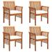 Gecheer Patio Dining Chairs with Cushions 4 pcs Solid Wood Acacia