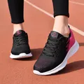 Chaussures d'athlétisme pour femmes baskets noires décontractées en maille respirantes de